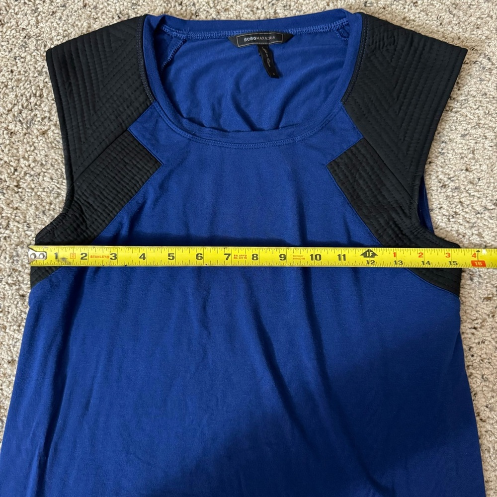 BCBGMAXAZRIA Blue + Black Blouse Size Small - Picture 5 of 9